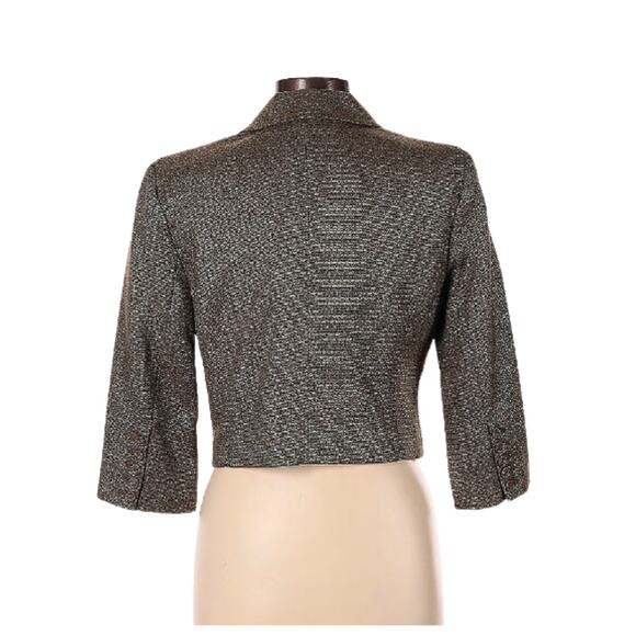 Club Monaco Gold Wool Blend Cropped Blazer 3/4 Sleeve NWT Sz 12 - Picture 3 of 6